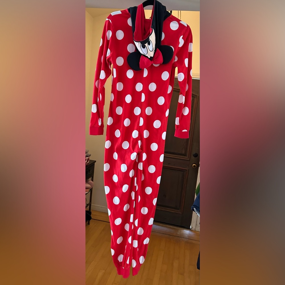 DISNEY Minnie Mouse Zipster Woman’s Hooded Pajamas, Size S